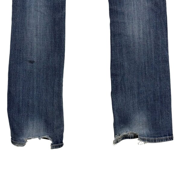 Miss Me Easy Bootcut Jeans 26 Fleur-De-Lis Embellished Ripped Patch Grunge - Picture 9 of 14